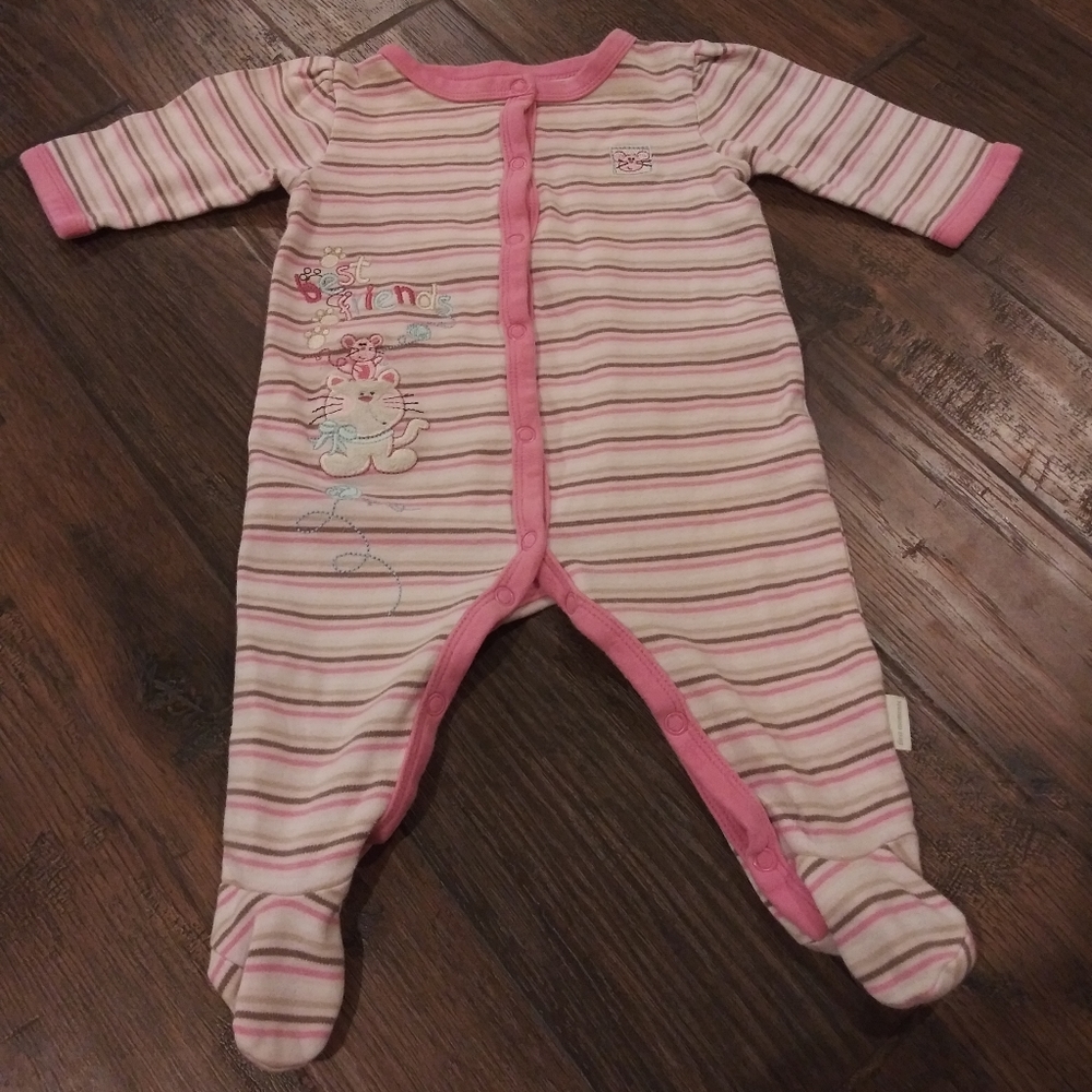 First Moments 3-6M girls footed onesie pajamas